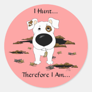 Jack Russell Terrier (Jacke) I Jage...Stickers Runder Aufkleber