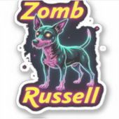 Jack Russell Terrier JRT Zombie Dog Halloween Esse Aufkleber (Vorderseite)