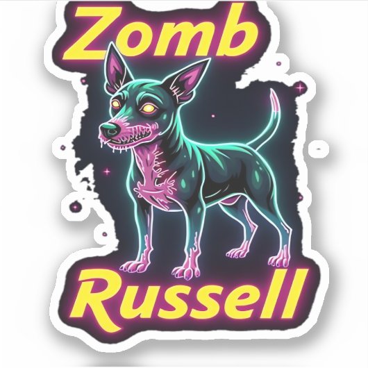 Jack Russell Terrier JRT Zombie Dog Halloween Esse Aufkleber (Vorderseite)