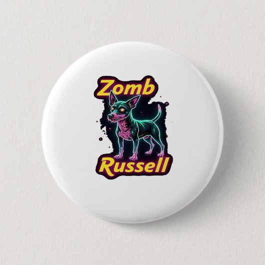 Jack Russell Terrier JRT Zombie Dog Halloween Esse Button (Vorderseite)