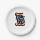 Jack Russell Terrier JRT Zombie Dog Halloween Esse Pappteller (Vorderseite)