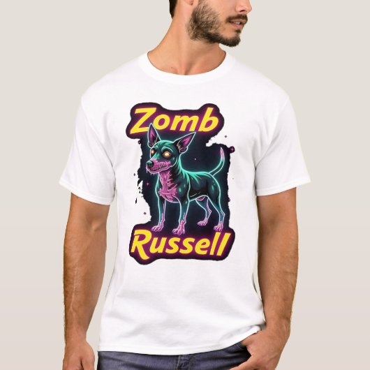 Jack Russell Terrier JRT Zombie Dog Halloween Esse T-Shirt (Vorderseite)