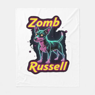 Jack Russell Terrier JRT Zombie Hund Halloween Ess Fleecedecke