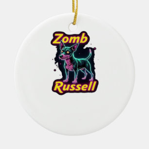 Jack Russell Terrier JRT Zombie-Hund Halloween Ess Keramik Ornament