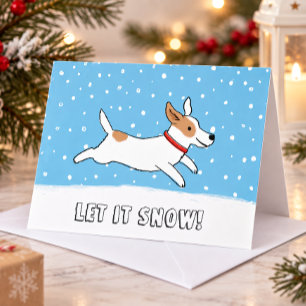 Jack Russell Terrier Lass es schneien Hund Weihnac Feiertagskarte