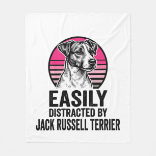 Jack Russell Terrier Leicht Ablenkbar Vintage T-Sh Fleecedecke