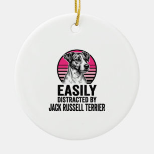 Jack Russell Terrier Leicht Ablenkbar Vintage T-Sh Keramik Ornament