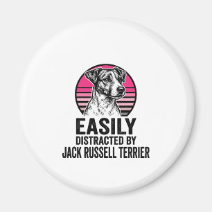 Jack Russell Terrier leicht ablenkbar Vintage T-Sh Magnet