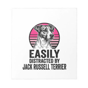 Jack Russell Terrier Leicht Ablenkbar Vintage T-Sh Notizblock