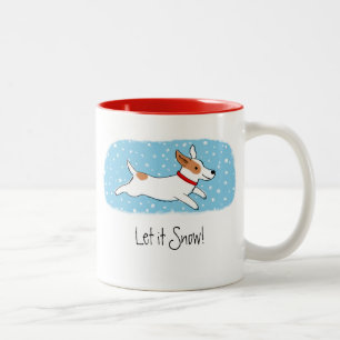 Jack Russell Terrier Let it Snow Dog Holiday Niedl Zweifarbige Tasse