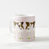 Jack Russell Terrier liebt Hundemutter Kaffeetasse (Vorderseite Links)