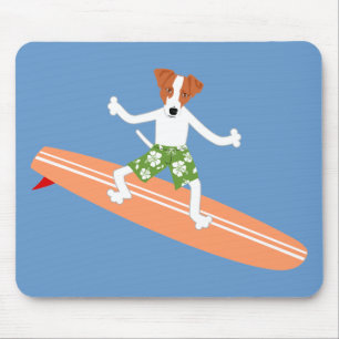 Jack-Russell-Terrier Longboard Surfer Mousepad