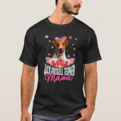 Jack Russell Terrier Mama Blume Bandana Dog Mothe T-Shirt (Vorderseite)