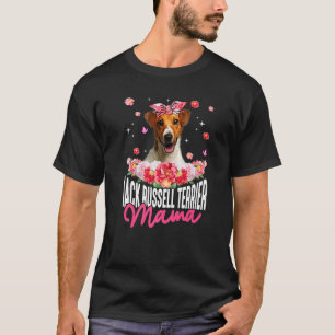 Jack Russell Terrier Mama Blume Bandana Dog Mothe T-Shirt