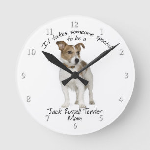 Jack Russell Terrier Mama Clock Runde Wanduhr