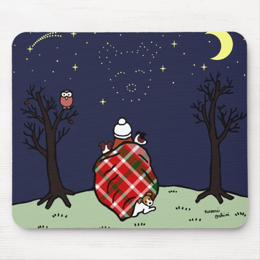 Jack-Russell-Terrier-Mama und Starry Himmel Mousepad (Vorne)