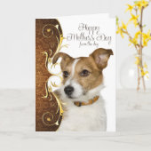 Jack Russell Terrier Mother's Day Card Karte (Gelbe Blume)