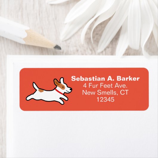 Jack Russell Terrier Niedlich Cartoon Rücksendeadr (Insitu)