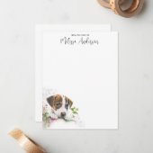 Jack Russell Terrier Niedlich Puppy Dog Personalis Mitteilungskarte (Vorderseite/Rückseite Beispiel)