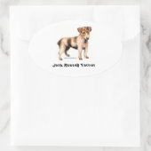 Jack Russell Terrier Ovaler Aufkleber (Tasche)