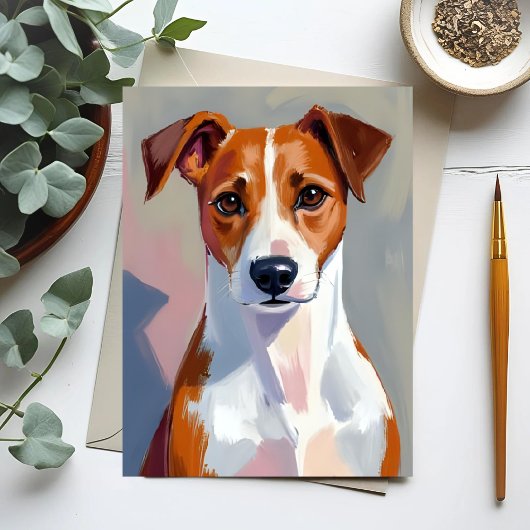 Jack Russell Terrier Painting Dog Pet Card