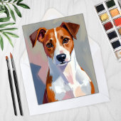 Jack Russell Terrier Painting Dog Pet Card