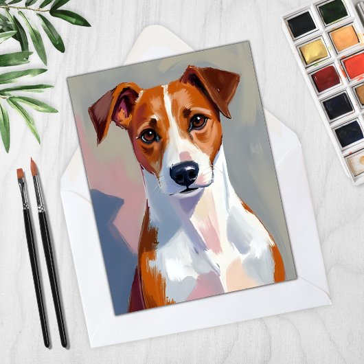 Jack Russell Terrier Painting Dog Pet Card