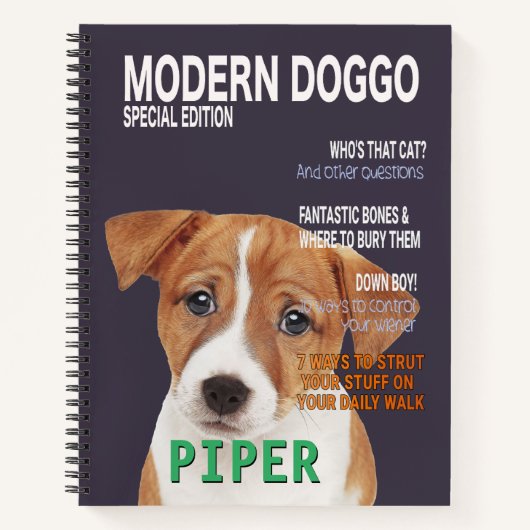 Jack Russell Terrier Parody Magazine Cover Notizblock (Vorderseite)