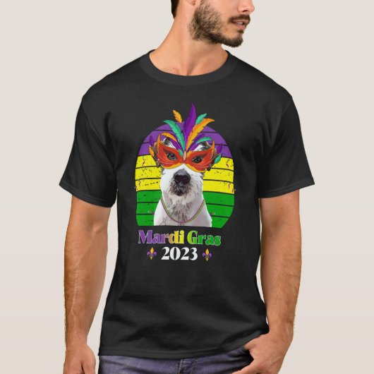 Jack Russell Terrier Party Dog Mardi Gras 2023 T-Shirt (Vorderseite)