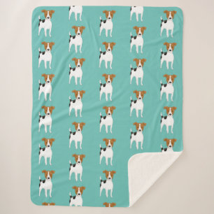Jack Russell Terrier Pattern Aqua Sherpadecke