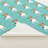 Jack Russell Terrier Pattern Aqua Sherpadecke (3/4)