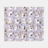 Jack Russell Terrier Paws and Bones Fleece Blanket (Vorderseite (Horizontal))