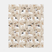Jack Russell Terrier Paws and Bones Fleece Blanket (Vorderseite)
