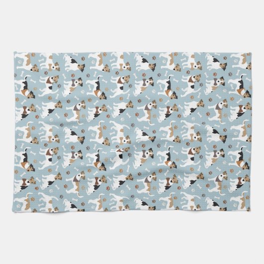 Jack Russell Terrier Paws and Bones Geschirrtuch (Horizontal)