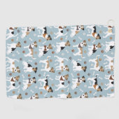 Jack Russell Terrier Paws and Bones Golfhandtuch (Horizontal)