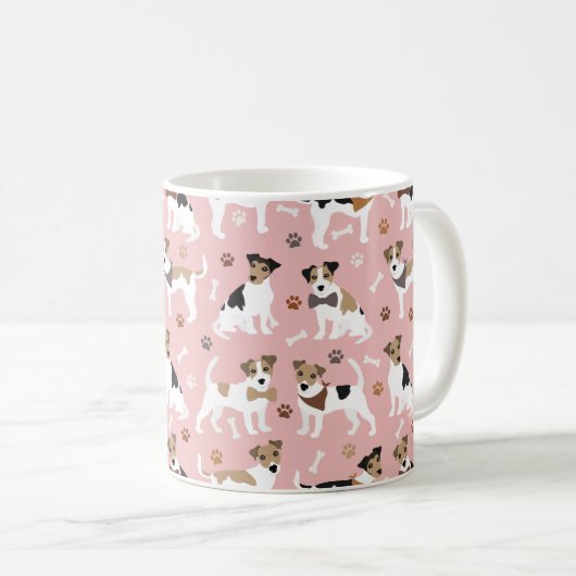 Jack Russell Terrier Paws and Bones Kaffeemaschine Kaffeetasse (VorderseiteRechts)