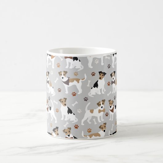 Jack Russell Terrier Paws and Bones Kaffeemaschine Kaffeetasse (Mittel)