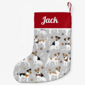 Jack Russell Terrier Paws and Bones Kleiner Weihnachtsstrumpf (Rückseite)