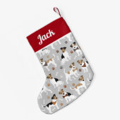 Jack Russell Terrier Paws and Bones Kleiner Weihnachtsstrumpf (Rückseite (Hängend))