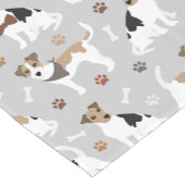 Jack Russell Terrier Paws and Bones Kurzer Tischläufer (Ecke)