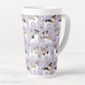 Jack Russell Terrier Paws and Bones Latte Tasse (Rechte Ecke)