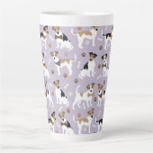 Jack Russell Terrier Paws and Bones Latte Tasse (Vorderseite)
