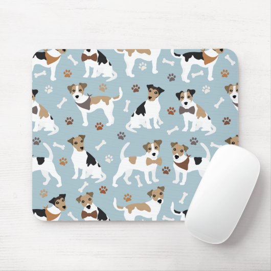 Jack Russell Terrier Paws and Bones Mousepad (Mit Mouse)