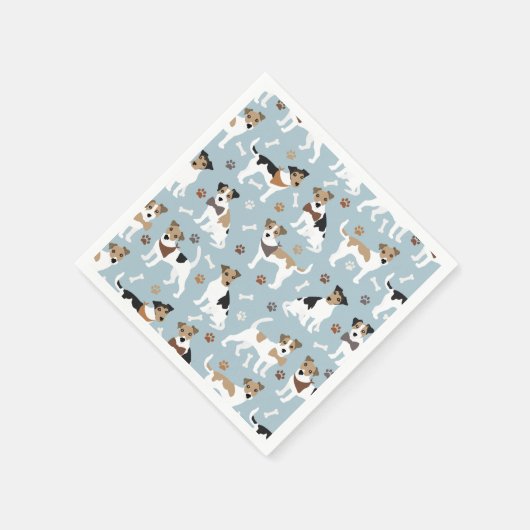 Jack Russell Terrier Paws and Bones Napkins Serviette (Ecke)