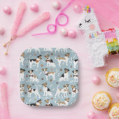 Jack Russell Terrier Paws and Bones Pappteller (Party)