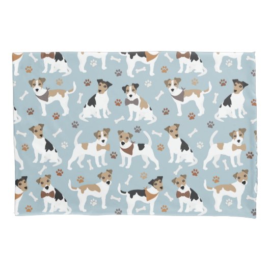 Jack Russell Terrier Paws and Bones Pillow Case Kissenbezug (Vorderseite)