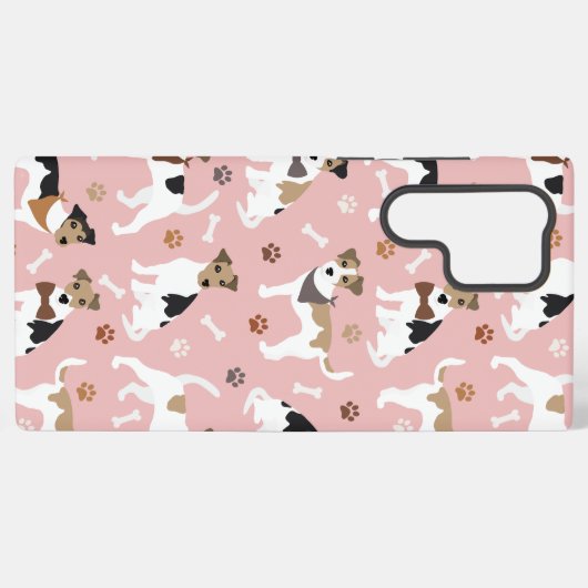 Jack Russell Terrier Paws and Bones Samsung Galaxy Hülle (Rückseite (Horizontal))