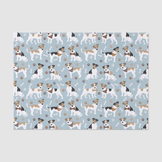Jack Russell Terrier Paws and Bones Seidenpapier (Vorderseite)