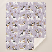 Jack Russell Terrier Paws and Bones Sherpa Blanket Sherpadecke (Vorderseite)