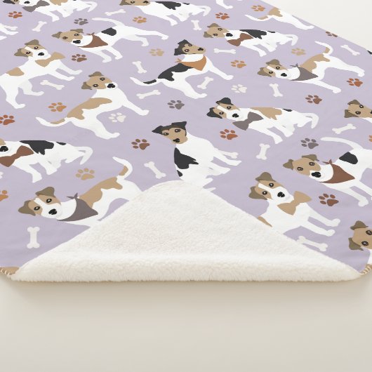 Jack Russell Terrier Paws and Bones Sherpa Blanket Sherpadecke (3/4)